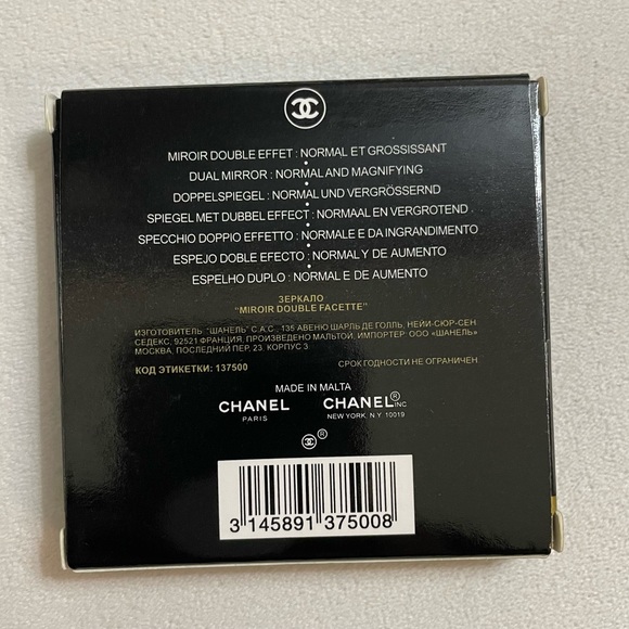 NIB Chanel Double Compact Mirror With Velvet Black Pouch - Picture 5 of 9